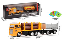 AUTO TRUCK METAL Z PRZYCZEPĄ WYTRZYMAŁY REALISTYCZNY + KARTY EDUKACYJNE