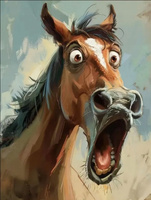 Diamentowa Mozaika Koń Śmiejący Się Kreskówkowy 30x40Cm Kreatywne Diamenty