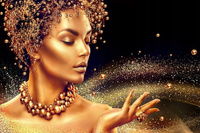 Diamentowa Mozaika Kobieta W Magicznym Pyle Nocą Haft 30x40 Cm