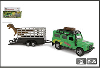 Auto Land Rover przyczepa do przewozu + dinozaur