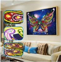 Diamentowa Mozaika Motyl Olbrzymi Na Niebieskim Tle 30x40 Cm