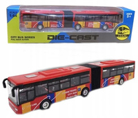 Auto Metalowe Autobus Czerwony Przegubowy Mechanizm Pull-Back