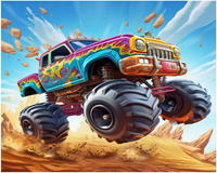 Diamentowa Mozaika Auto Monster Truck 30X40 Cm Kreatywne Diamenciki