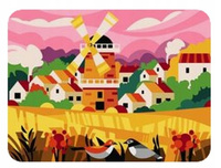 Malowanie Po Numerach Wioska z Wiatrakiem 50x40 Z Ramą Kreatywne