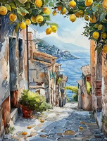 MALOWANIE PO NR. WŁOCHY ULICZKA Z DRZEWEM CYTRYNOWYM PAK 15 
50X40 CM