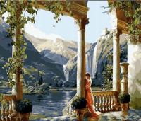 Malowanie Po Numerach Kobieta Na Tarasie 40X50