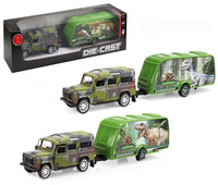 AUTO TERENOWE Z PRZYCZEPĄ DO TRANSPORTU DINOZAURÓW, pak 108 
trzy wzory aut, 
wymiary auta: 5,5 x 31,5 x 7 cm 
wymiary opakowania: 10 x 35 x 7,5 cm