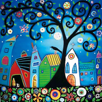 Mozaika Diamentowa 7d Haft Diamentowy Kraina Miasto Art 30x30