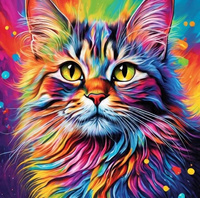 Malowanie Po Numerach Portret Kolorowego Kota 40X50 Z Ramą Kreatywne