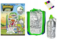 Bidon Butelka Kreatywny + Torba Do Malowania Z Naklejkami Pisakami 500 Ml