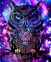 Diamentowa Mozaika Magiczna Sowa W Fiolecie 30X40 Cm Kreatywne