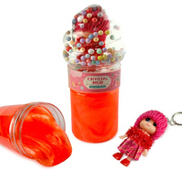 MASA CRYSTAL MUD Z LALECZKĄ, pak 144  HIT
różnokolorowe masy i kilka wzorów ubranek laleczek, 
lalki zanurzone w kuleczkach w kopule na zakrętce 
wymiary: 5 * 15 cm