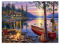 Diamentowa Mozaika Wypoczynek W Domku Nad Jeziorem 30x40 Cm Kreatywne