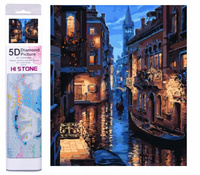 Diamentowa Mozaika Haft Diamentowy Wenecja Kanał 30x40 CM