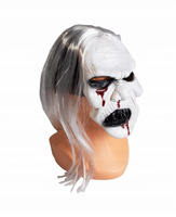 Maska Gumowa Halloween Biała Z Włosami