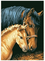 Malowanie Po Numerach Klacz Ze Źrebakiem 50x40 Z Ramą Kreatywne