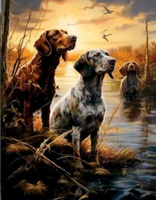 DIAMENTOWA MOZAIKA PIESKI TRZY W RZECE POLOWANIE PAK 30 
30X40