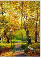 Malowanie Po Numerach Las Złocistą Jesienią 50X40 Cm Na Ramie Kreatywne