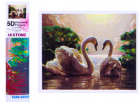 Diamentowa Mozaika Haft Diamentowy Łabędzie 40x30CM