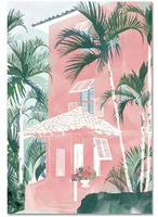 Malowanie Po Numerach Dom Z Palmami 50x40 Z Ramą Kreatywne