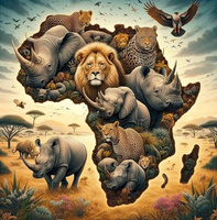 DIAMENTOWA MOZAIKA AFRYKA KONTYNENT ZWIERZĄT PAK 30 
30X40