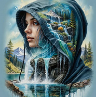 Diamentowa Mozaika Kobieta W Kapturze 30x40Cm Kreatywne Diamenty