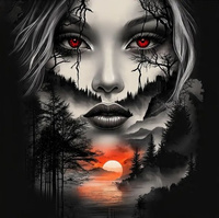 Diamentowa Mozaika Kobieta Na Tle Krajobrazu 30x40 Cm Kreatywne Diamenty