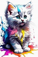 Diamentowa Mozaika Kot W Farbkach Haft Kreatywny 30x40 Cm