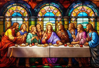 Diamentowa Mozaika Ostatnia Wieczerza Witraż 80X40 Cm Kreatywne Diamenty