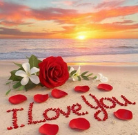 Diamentowa Mozaika Plaża Z Napisem I Love You 30x40 Cm Kreatywne Diamenty