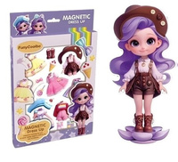 Lalka Zabawa W Ubieranie Lalki Ubranka Fioletowa Magnetyczne Dopasowanie