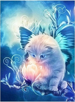 Malowanie Po Numerach Kotek Z Kwiatkiem 50X40 Cm Z Ramą Kreatywne