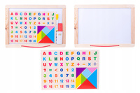 Tablica Układanka Dwustronna Z Pisakami I Kredą Edukująca Litery Kształty