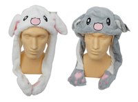 CZAPKA KRÓLICZEK RUCHOME USZY BIAŁA