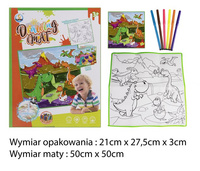 Mata do kolorowania z dinozaurami zmywalna