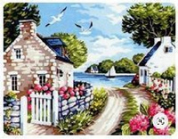 Diamentowa Mozaika Domki Nad Jeziorem Haft Kreatywny 30x40 Cm