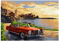 DIAMENTOWA MOZAIKA AUTO W TLE MIASTECZKO