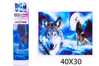 DIAMENTOWA MOZAIKA HAFT DIAMENTOWY WILKI W PEŁNI