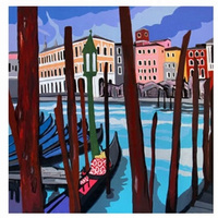 Malowanie Po Numerach Łódka Na Przystani 50x40 Z Ramą Kreatywne