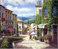 Diamentowa Mozaika Uliczka Z Widokiem Na Wodę 30x40Cm Kreatywne Diamenty