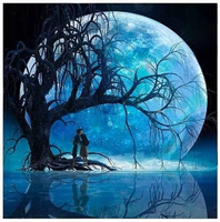 Diamentowa Mozaika Księżyc Nad Jeziorem Haft Kreatywny 30x40 Cm