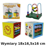 DREWNIANA KOSTKA EDUKACYJNA SORTER LABIRYNT