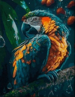 Malowanie Po Numerach Papuga Na Gałęzi 50X40 Cm Z Ramą Kreatywne