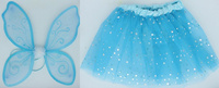 STRÓJ SKRZYDEŁKA BŁEKIT + SPÓDNICZKA CEKINY PAK 120