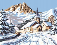 Malowanie Po Numerach Zaśnieżona Chata W Górach 50X40 Z Ramą Kreatywne