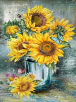 Diamentowa Mozaika Obraz Słoneczników W Wazonie 30x40 Cm Kreatywne Diamenty