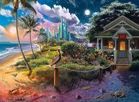 Malowanie Po Numerach Dom Na Plaży 50x40 Z Ramą Kreatywne