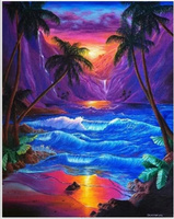 Malowanie Po Numerach Egzotyczny Zachód Słońca 50X40 Cm Z Ramą Kreatywne