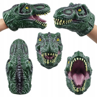 Gumowa Pacynka Dinozaur Na Rękę Pacynki Dinozaur Rękawica Raptor Zielony