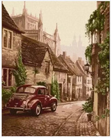 Malowanie Po Numerach Auto Retro 50X40 Cm Na Ramie